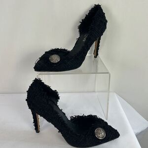 Balmain Black Tweed Pumps